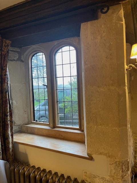 double panel stone mullion window